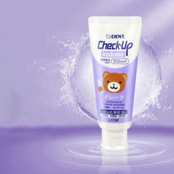 LION CHECK-UP Children's Toothpaste Grape Flavor - Purple Bear 60G（A test）