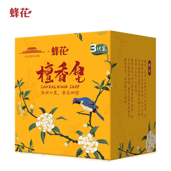 Bee flower Palace Cultural Creation co-branded sandalwood soap 105g * 3 pieces