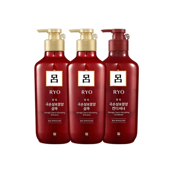 Korea Ryo Lv red Lv wash care set shampoo 550ml * 2 + conditioner 550ml * 1