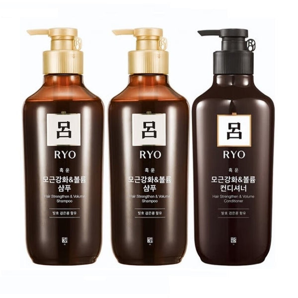 Korea Ryo lv brown lv washing care set shampoo 550ml * 2 + conditioner 500ml * 1