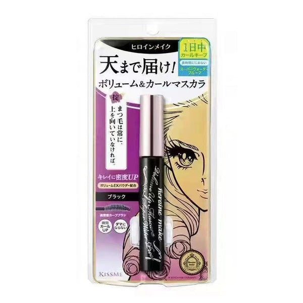 kiss me volumizing, smudge-proof, waterproof mascara 3rd generation black lengthening model 6g - pitch black