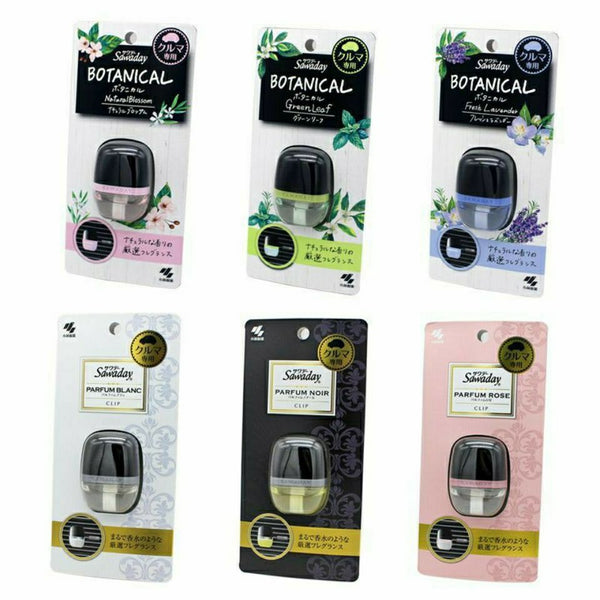 KOBAYASHI PHARMACEUTICAL Sawaday Car Perfume Air Vent Freshener Citrus Green Leaf Tone 6ml Case Size:45