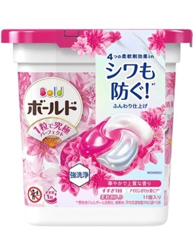 Procter & Gamble 4D Laundry Balls Gel Balls Antibacterial with SoftenerBacteria & Stain RemoverPink Rose Flower Scent 11pcs