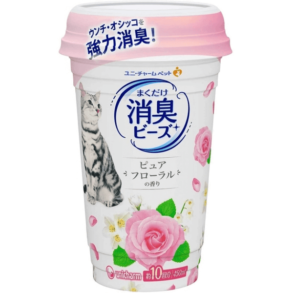 Unicharm Cat Toilet Deodorant Pellets Light Floral 450ml Case Size:9