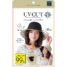 UVCUT Foldable Anti-UV Sun Hat 12CM Large Pa Brim Outside Black Inside Milk White