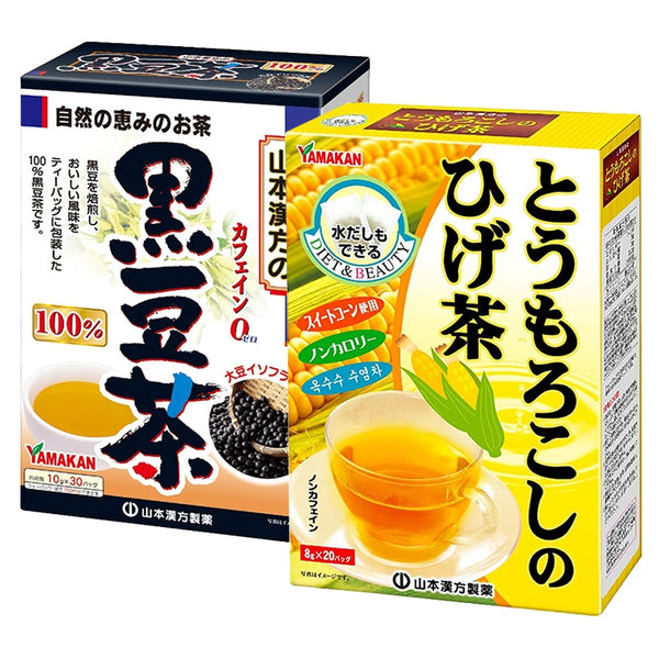 Japan YAMAKAN Black Bean Tea 10g*30pcs + Corn Beard Tea 8g*20pcs