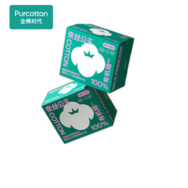 Purcotton Cotton Age Princess Ness 100% Organic Cotton Sanitary Napkins 250mm 10pcs/box*2