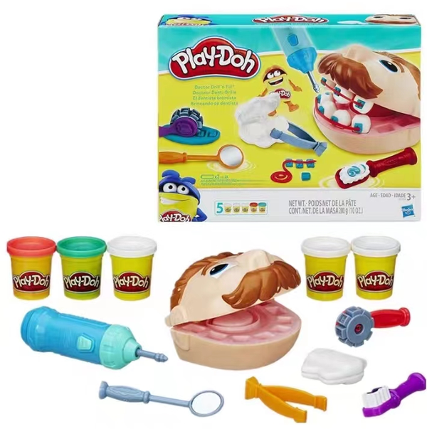 Hasbro Pele Colorful Clay Little Dentist Children's Safety Play-Doh Mold Set Educational Toys B5520 （Gift赠品）