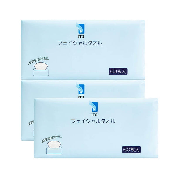 ITO Japan Extractable Facial Cleansing Towel 60pcs*3packs