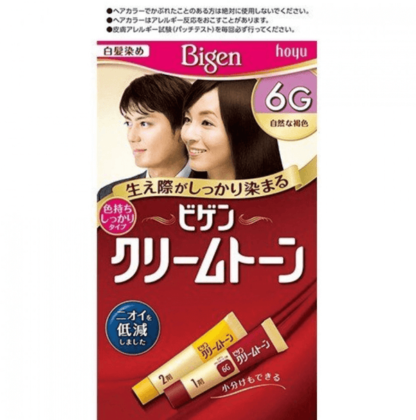 Japan Hoyu Bigen Beauty Source Creamy Tone Hair Dye Cream 6G Natural Brown Fuchsia  80g Case Size:27 （A test)