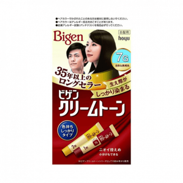 Japan Hoyu Bigen Beauty Source Creamy Tone Hair Color Cream 7G Natural Brown Black  80g Case Size 27 （A test)