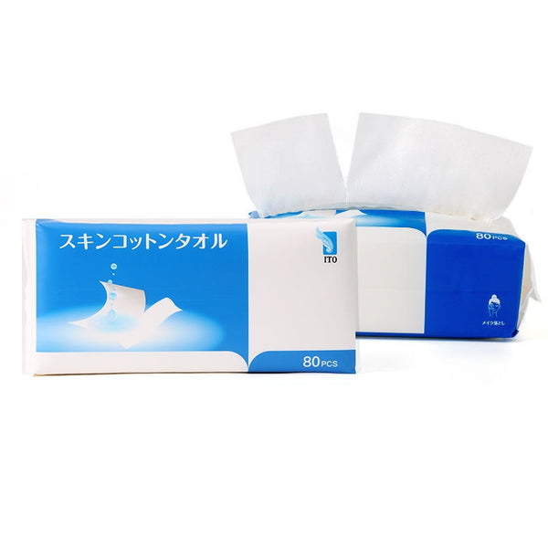 ITO Japan Makeup Remover Cotton Towelettes Multi-Purpose Disposable Pull-Out Face Wash Towelettes  Case Size:48